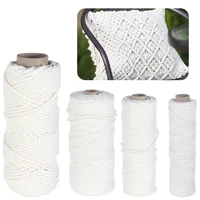 50-100 yards White Cotton Macrame Cord 1-4mm Crochet Threads for DIY Knitting Rope Bohemia Party Home Decor Sewing Accessories 1