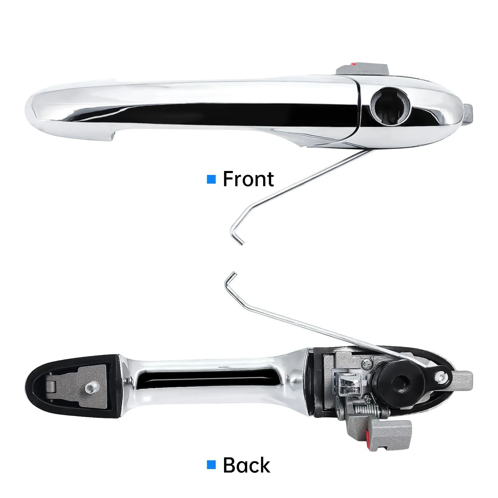 Maniglia Esterna Porta Auto Sinistra Per Fiat 500 E Abarth 500 - Cromata, Con Foro Serratura - Foto 4