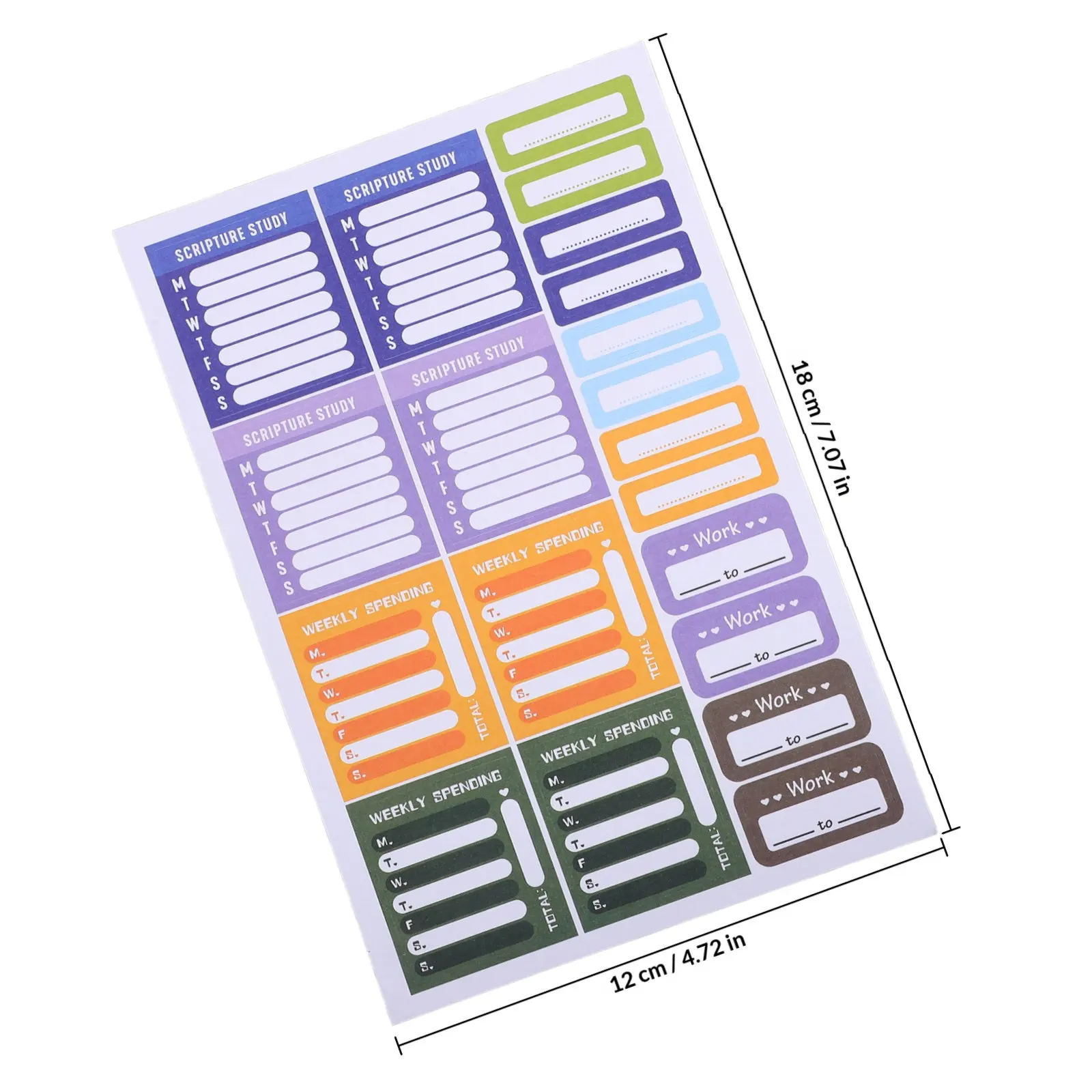 10장 스티커 플래너 스티커 화려한 월요일부터 시작하는 캘린더 저널 스크랩북킹 예산 관리 및 일정 정리용