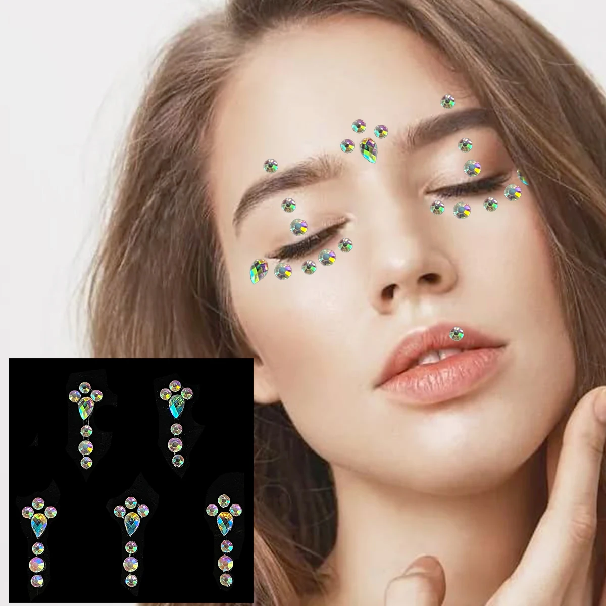 Face Rhinestones For Makeup Temporary Tattoos Eyes Eyebrow Pearl  Rhinestones For Women Glitter Gems Bindi Dots Jewels Rave Party - AliExpress