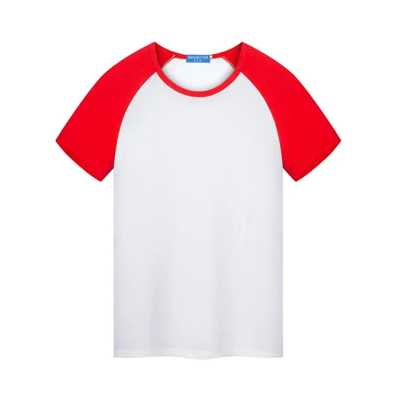Sublimation Blank T-shirt Modal Raglan Solid Color Round Neck Short Sleeve Advertising Cultural Shirt Summer Clothing 3