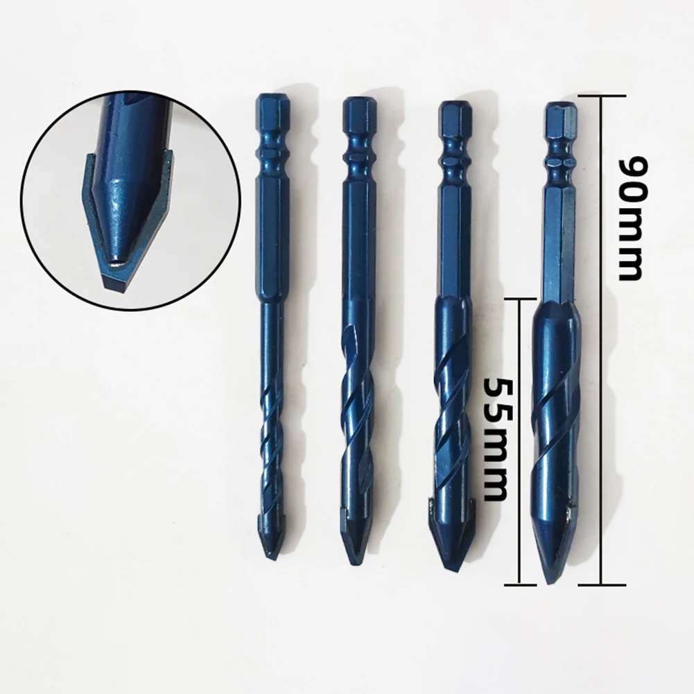 

1pc 6mm/8mm/10mm/12mm Drill Bits Carbide Drilling For Wall Glass Wood Metal Tiles For Drywall Brick Tile Blue