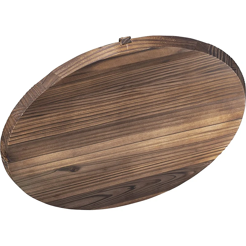 32CM Wooden Wok Lid Round Natural Lid Pot Kitchen Cookware Wood Pan Cover Kitchen Accessories Covers