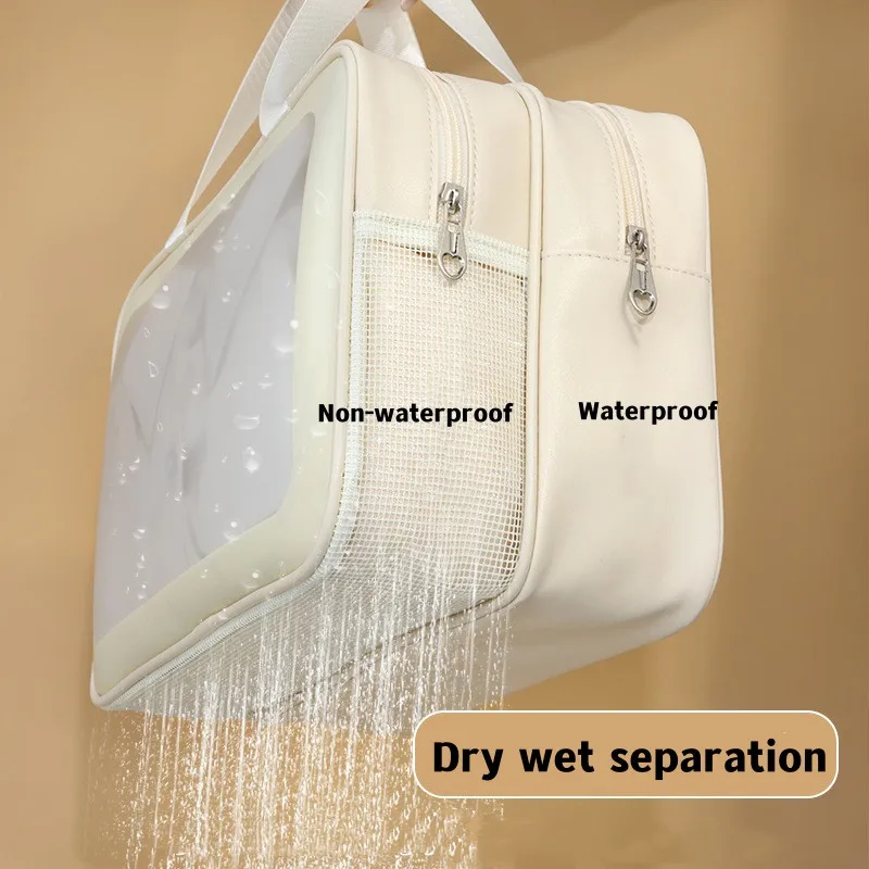 

Double Layer Dry and Wet Separation Makeup/Wash Bag 2023 New Large Capacity Portable High-quality Travel Waterproof Storage Bag