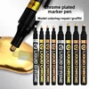 1/3/5 pcs Set Chrome Pen Marker with 2mm Nib: Mirror-like Waterproof Ideal for Rock Ceramic Glass Paint Metallic Gold/Silver 1