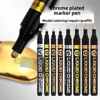 1/3/5 pcs Set Chrome Pen Marker with 2mm Nib: Mirror-like Waterproof Ideal for Rock Ceramic Glass Paint Metallic Gold/Silver 1
