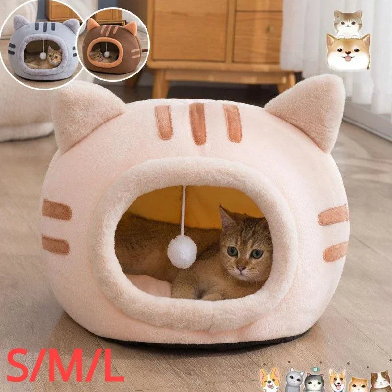 

Soft Cat Bed Plush Nest Indoor Warm Basket Sofa Dog Donut Sleeping Kennel House Winter Supplies