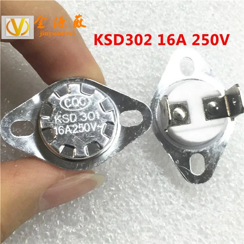 New original KSD301/302 40℃150℃ 16A 250V normally closed water heater