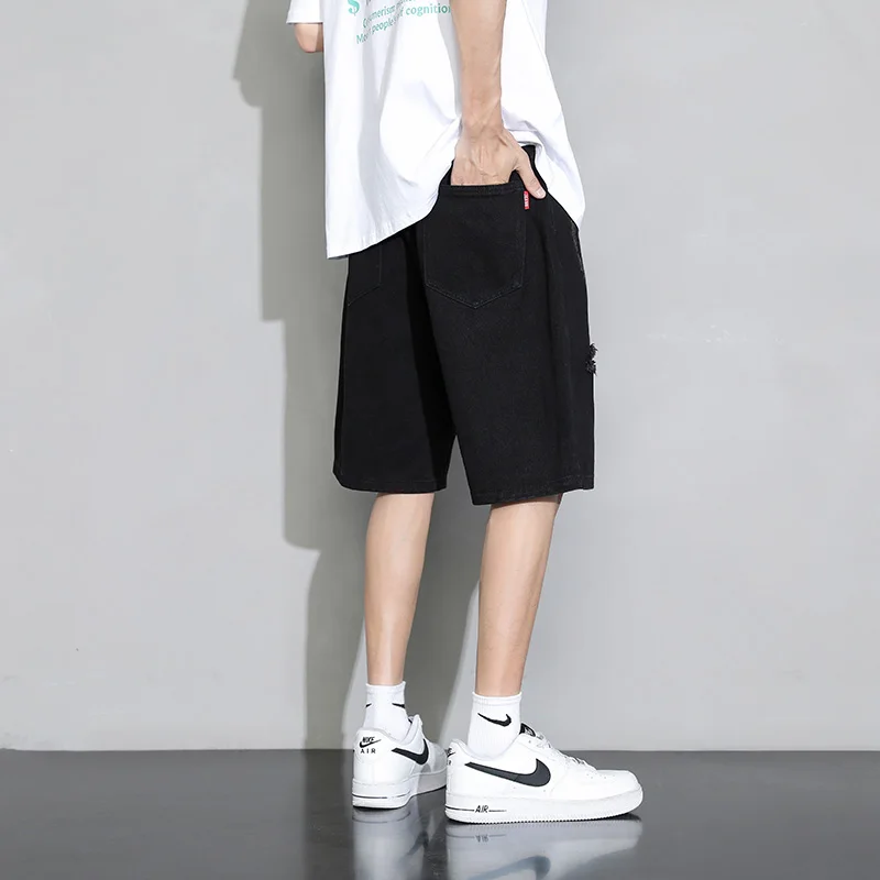 Men Cargo Pants Harajuku Denim Shorts Summer Baggy Oversize Shorts Ripped Hip Hop High Quality Jeans Brand Baggy Pants Street