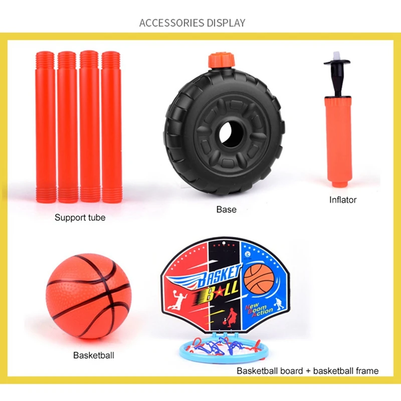Children Basketball Playing Set Outdoor Sport Adjustable Stand Basket Holder Hoop Goal Game Mini Indoor Boy Kids Basketball Tool basketball hoop basketball stand