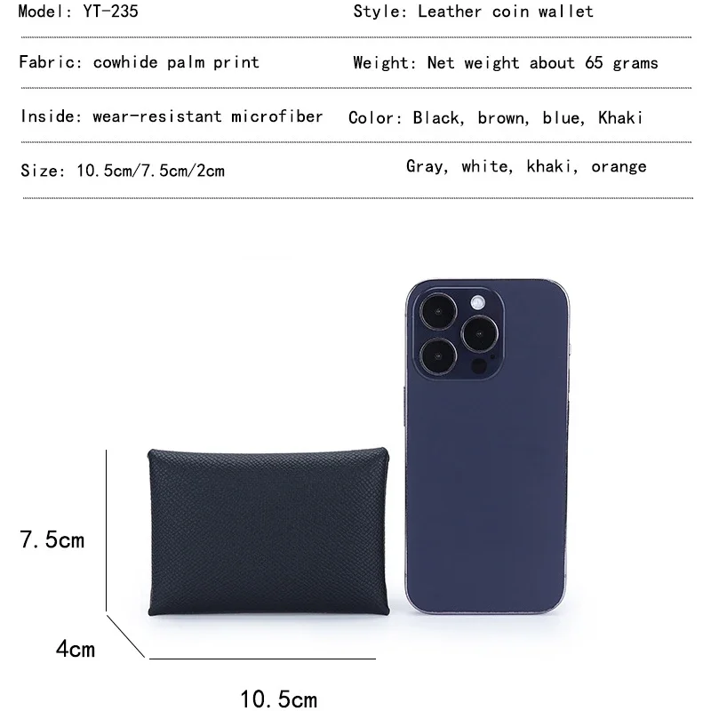 Genuine Leather Coin Pouch Change Holder Mini Snap Pocket Wallet for Men Women Luxury Designer Credit Card Holder Coin Purses