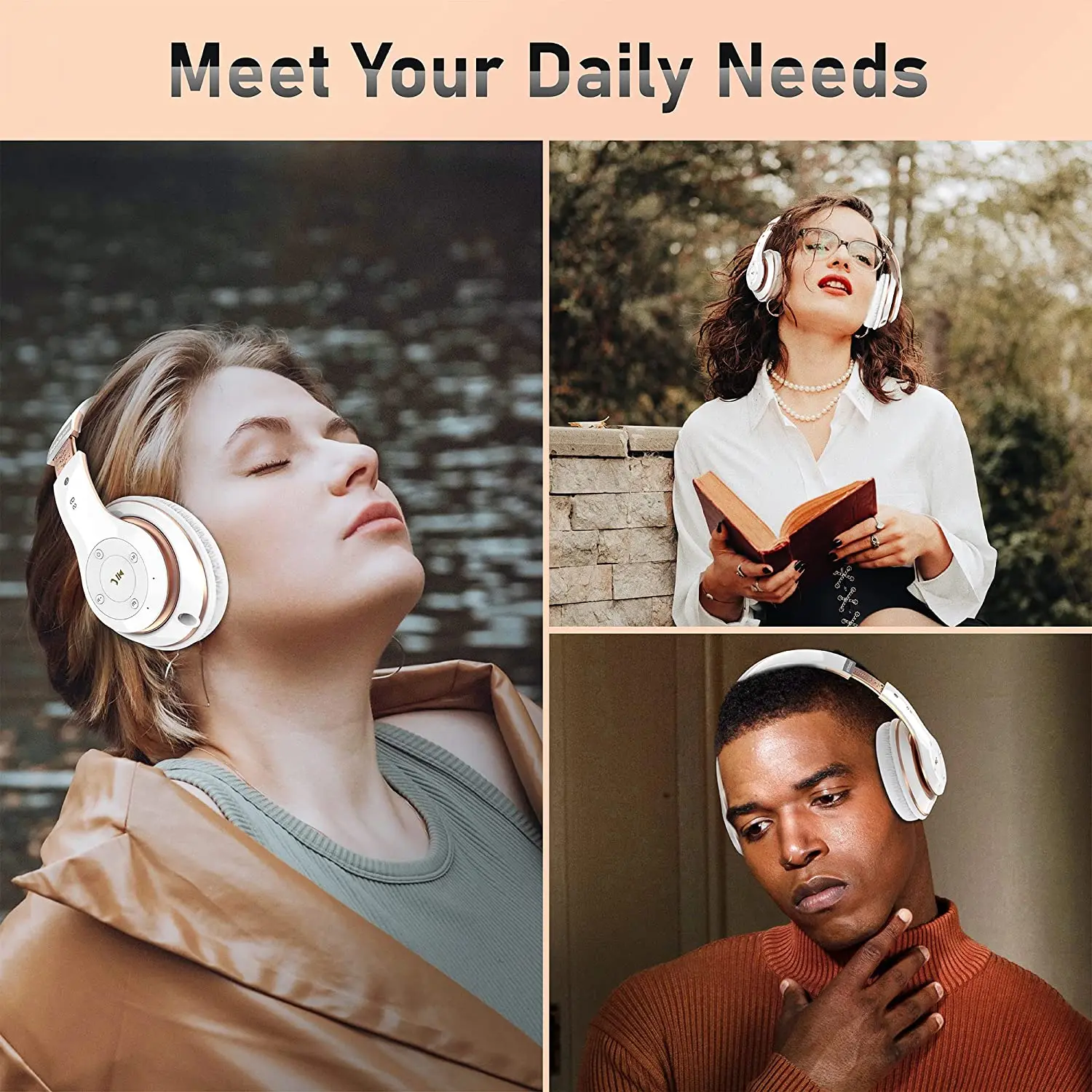 سماعات ستيريو لاسلكية HiFi فوق الأذن ، سماعة بلوتو...