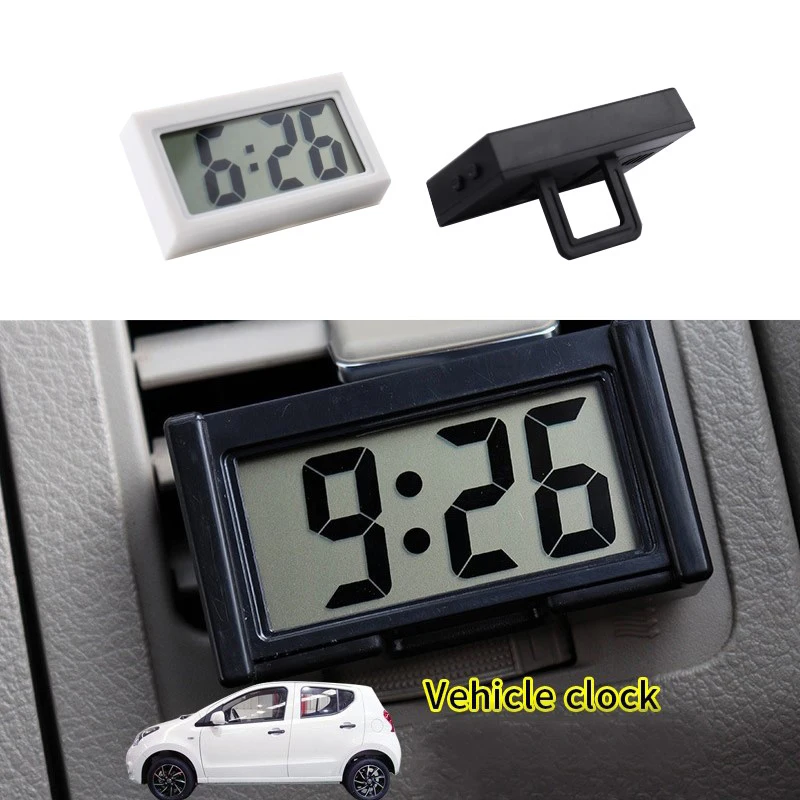 Horloge numérique de tableau de bord de voiture lcd auto-adhésive