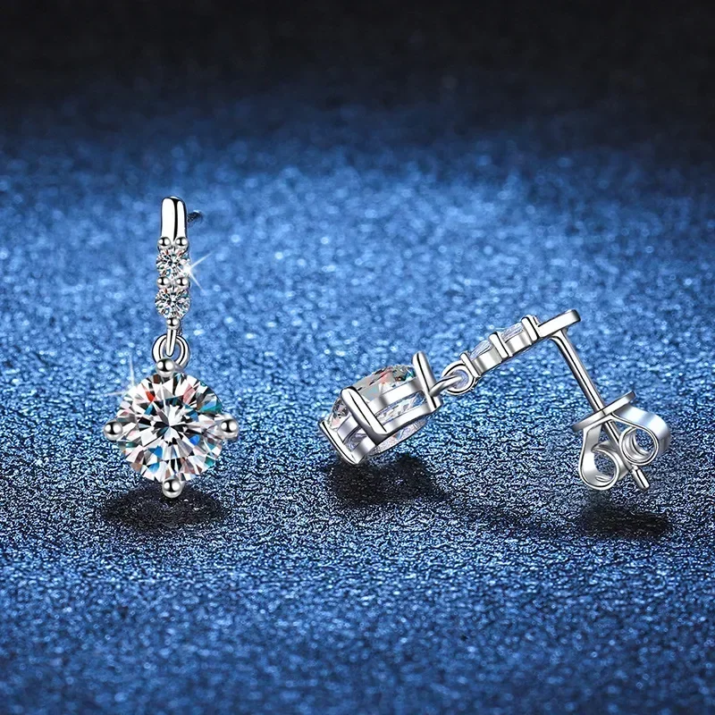 Solid 14K White Gold AU585 Platinum PT950 Earrings 2