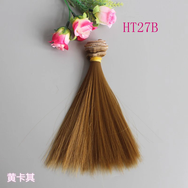 Doll Wigs 15cm 25cm Straight Natural Color Handmade DIY Heat Resistant Doll Accessories