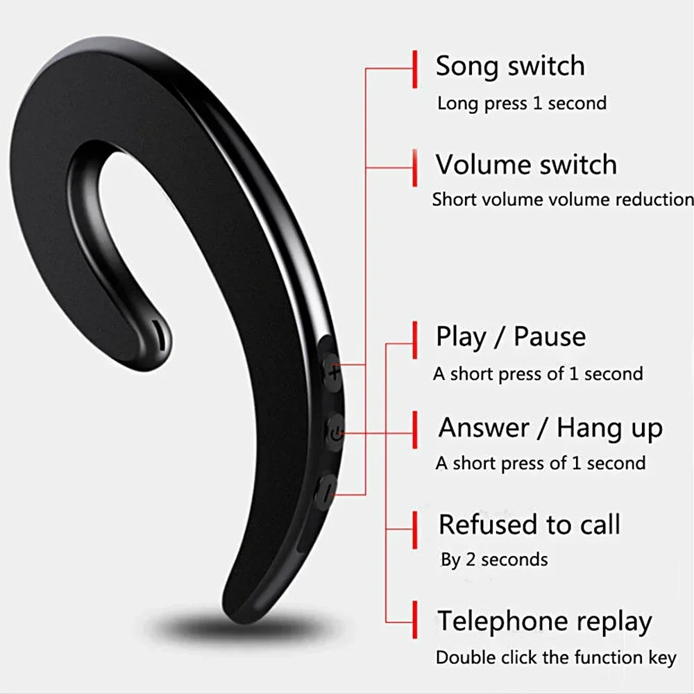 Bone conduction wireless Bluetooth 4.2 sports stereo headset for laptop tablet Xiaomi Iphone 7 8 X