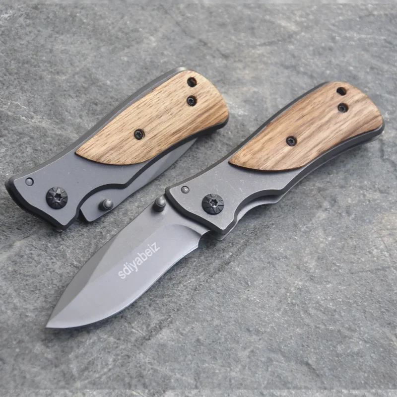 

Hot Pocket Folding Blade Knife 7Cr18Mov Blade with Rosewood Handle Knife Hunting Outdoor Survival Pocket Knives Camping Tools