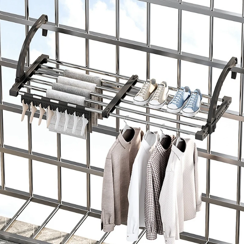 Radiator Clothes Airer Foldable Radiator Drying Rack 42-72CM Extendable Clothes Drying Rack Balcony