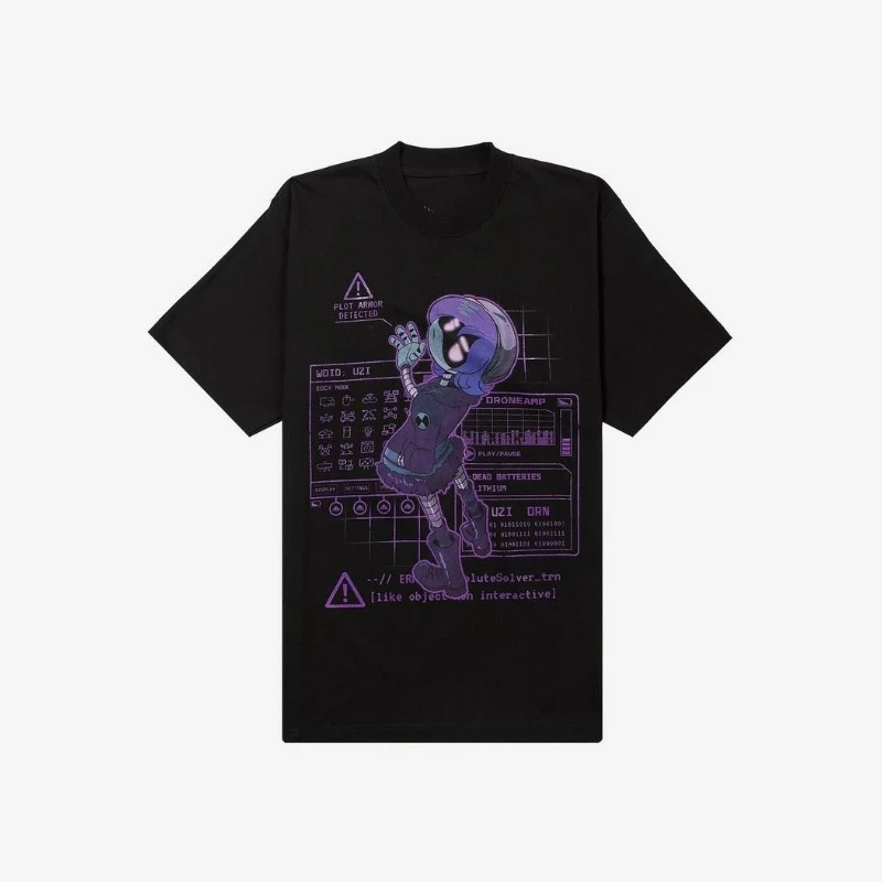 Uzi Doorman Robot Graphic Unisex T-Shirt - Casual Anime Streetwear O-Neck Short Sleeve Top