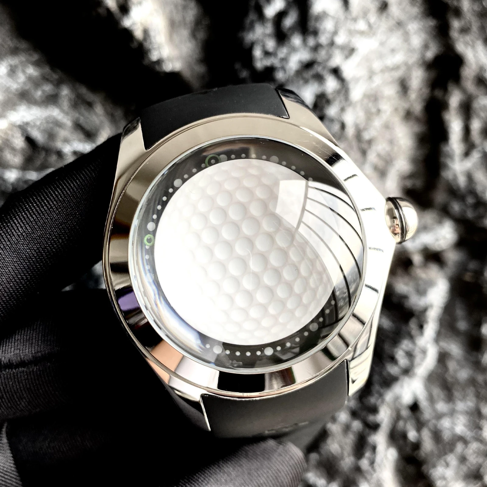 KAFYASE Designer Mens Golf Stainless Steel Mechanical Watch ashion Skull Ball Dial Clocks Waterproof Automatic Watch