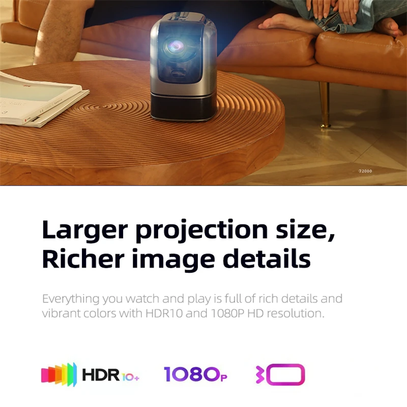 TAIDU TS-1 HD Lift Type Projector with Bluetooth and WiFi 1920*1080P Android 9.0 Home Cinema Outdoor Portable 4k Smart Projetor