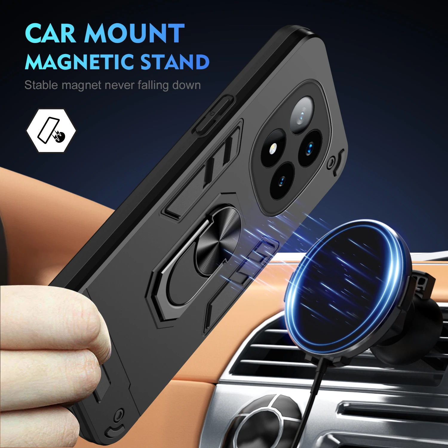 Military Grade Shockproof Protective Case with Ring Stand Holder
