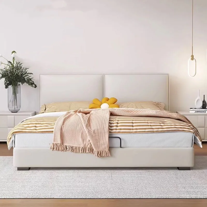Letto Matrimoniale Nordico Di Fascia Alta Design In Legno Bianco Di Lusso Con Struttura A Due Letti Piattaforma Moderna Letto Matrimoniale Mobili