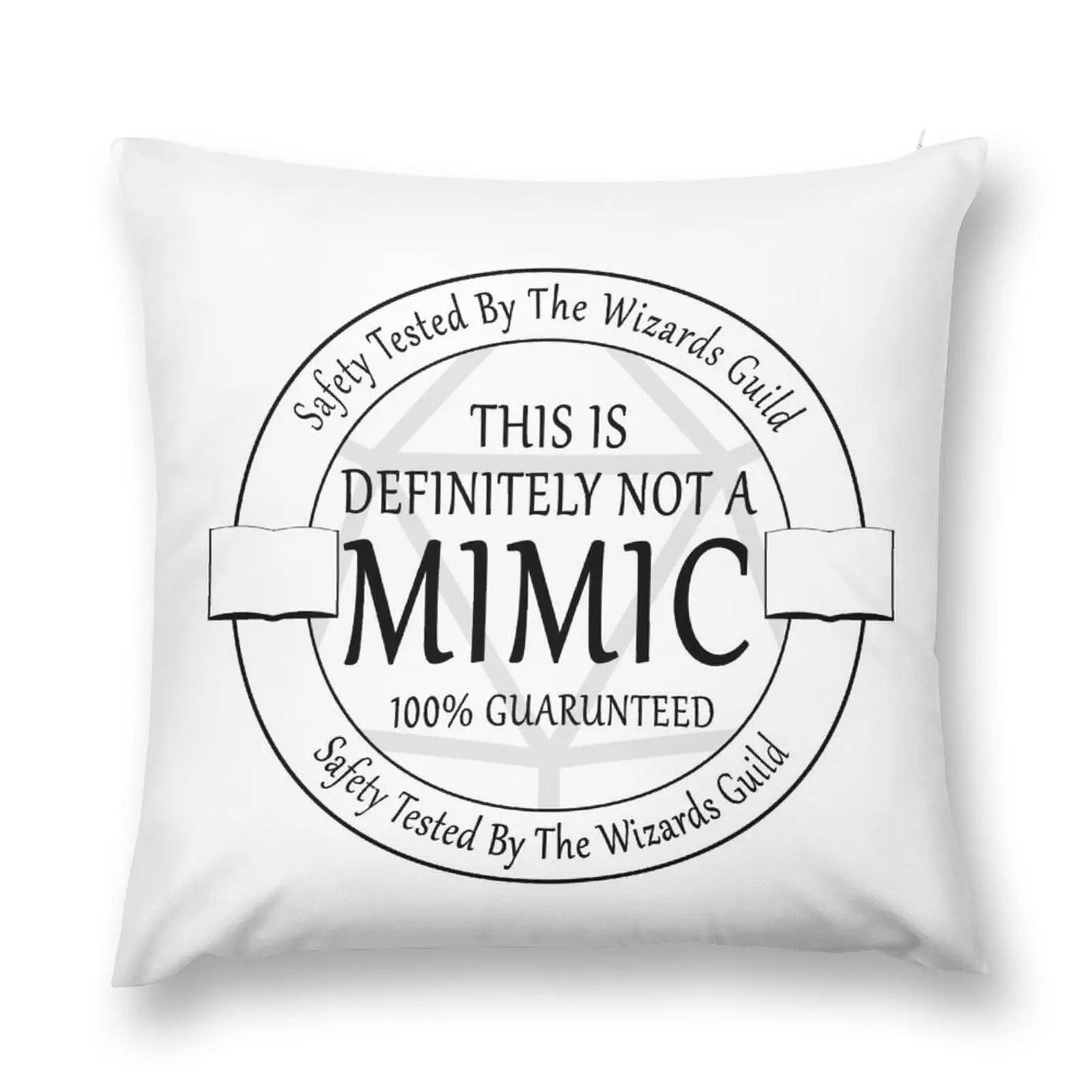 

Safety Tested For Mimics by the Wizard's Guild Throw Pillow Christmas Pillow Cases Pillow Cover Couch Pillows
