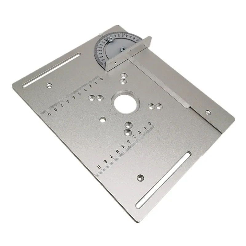 Premium Aluminum Router Table Insert Plate with Miter Gauge for Woodworking and Precision Trimming
