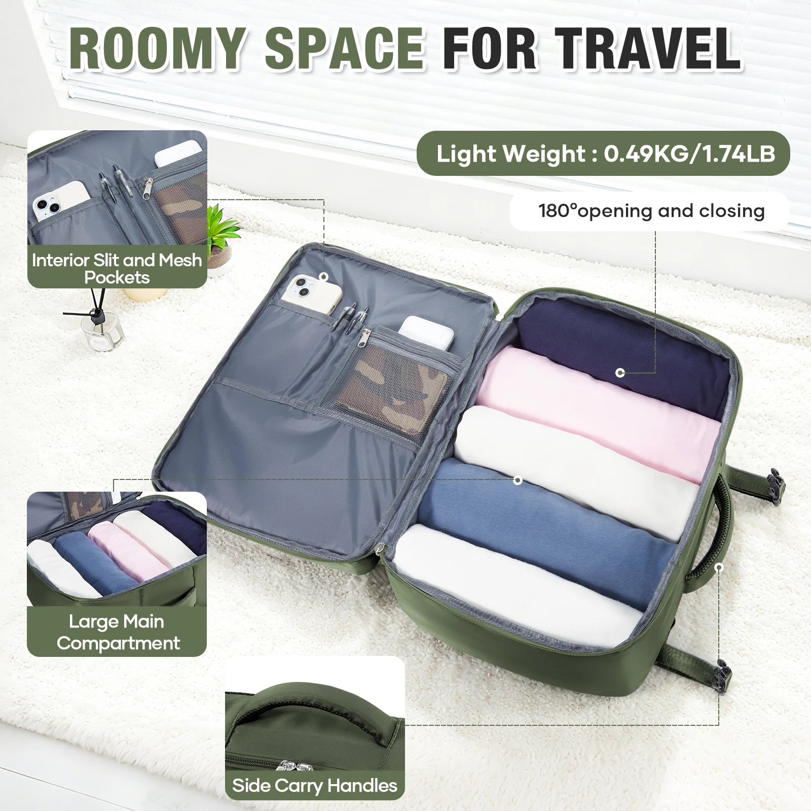 Suitcase Cabin 40x30x20 Hand Luggage Backpack Airplane Backpack Ryanair Cabin Carry-On Backpack, Travel Backpack For Women Men