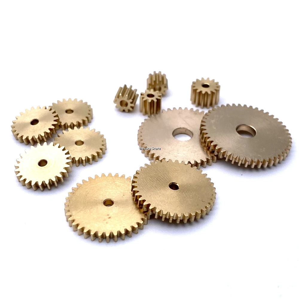Electric Bike Gear Motor Gear Transmission Gear Electric Chain Saw Gear Cassette Deck Tape Gear Precision 0.5M 18/20/22/24/25/26/28/30/32/36/40/44/50 Teeth Thickness 2mm Copper Small Model Gear HOLE 2/3/4/5mm Hole