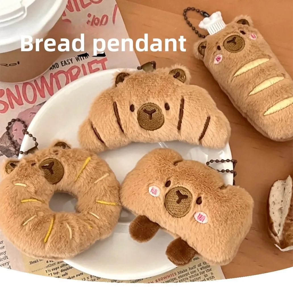 Brot Capybara Plüsch Schlüsselanhänger Niedliches Tier Gebäck Charm Puppe Entzückendes Foodie Kawaii Dekoration Geschenk Sammlerstück Anime Zubehör – Detail 1