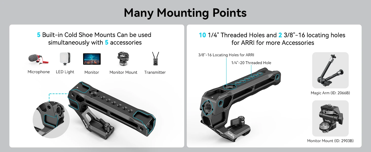NATO Top Handle Lite for Sony for Canon for Nikon for DSLR Camera Cage, with Co