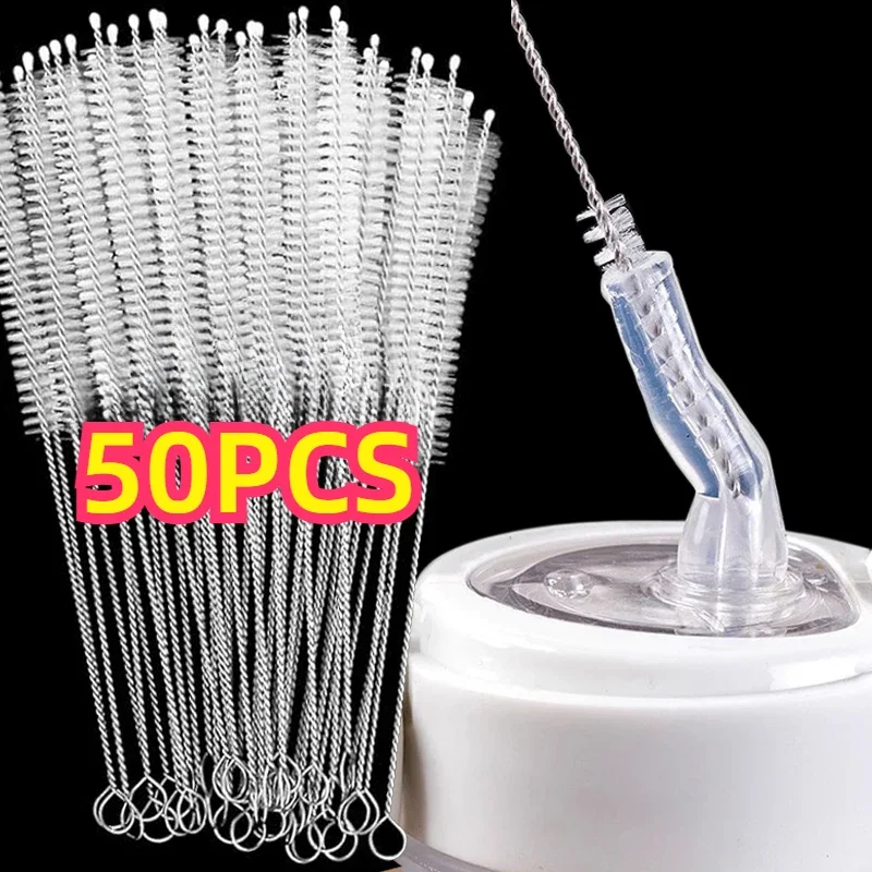 Drinking Straw Cleaning Brush Kit Reusable Tube Pipe Cleaner Nylon Stainless Steel Long Cleaning Brushes for Baby Cup Bottles
