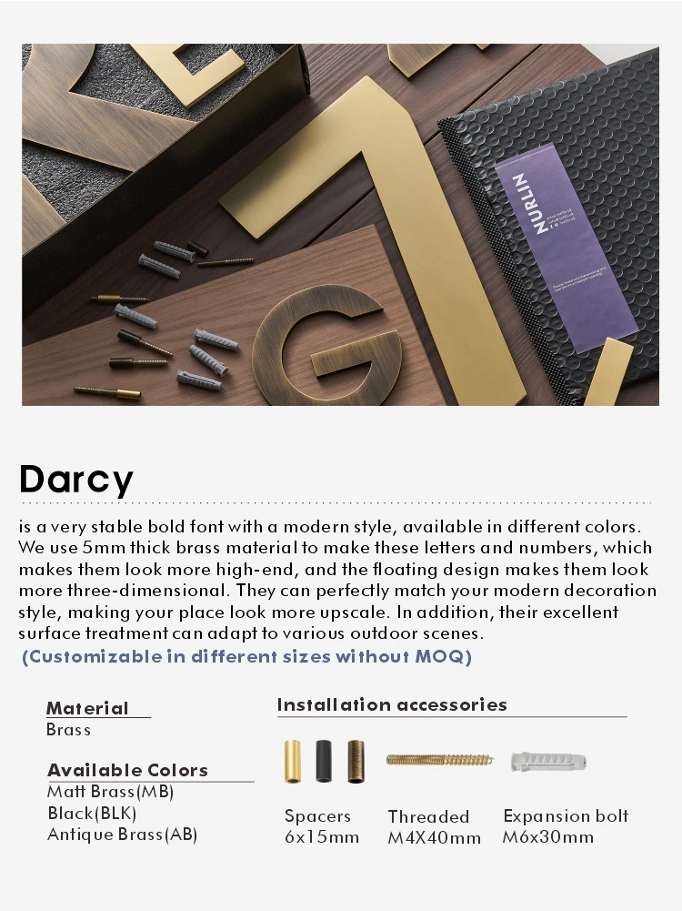 nurlin solid brass digital door signage da casa 01