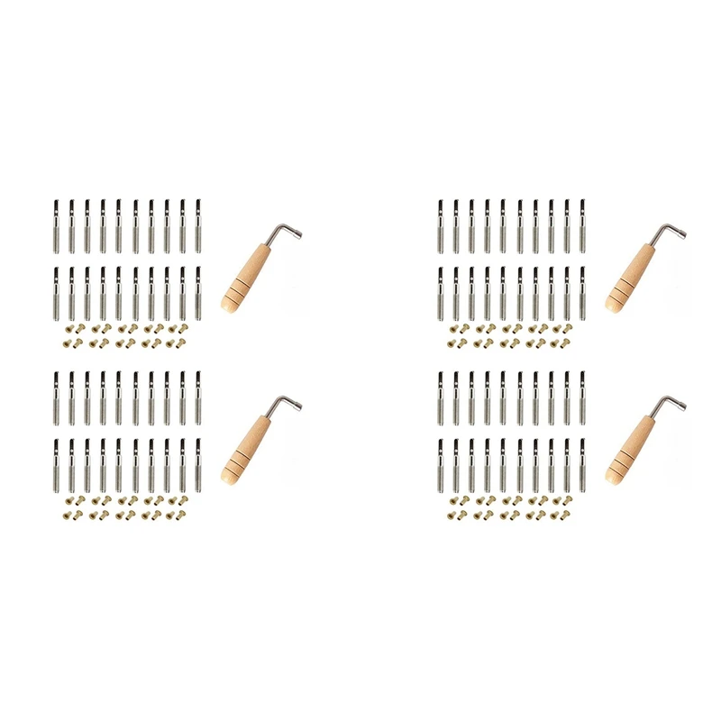 

40 Pcs Tuning Pin Nails And 40Pcs Rivets,With L-Shape Tuning Wrench,For Lyre Harp Small Harp Musical Stringed Instrument