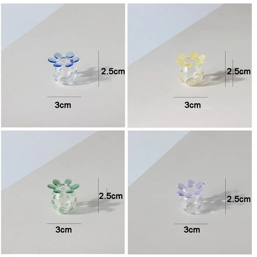 Hand-Blown Mini Colored Glass Flower Bouquet