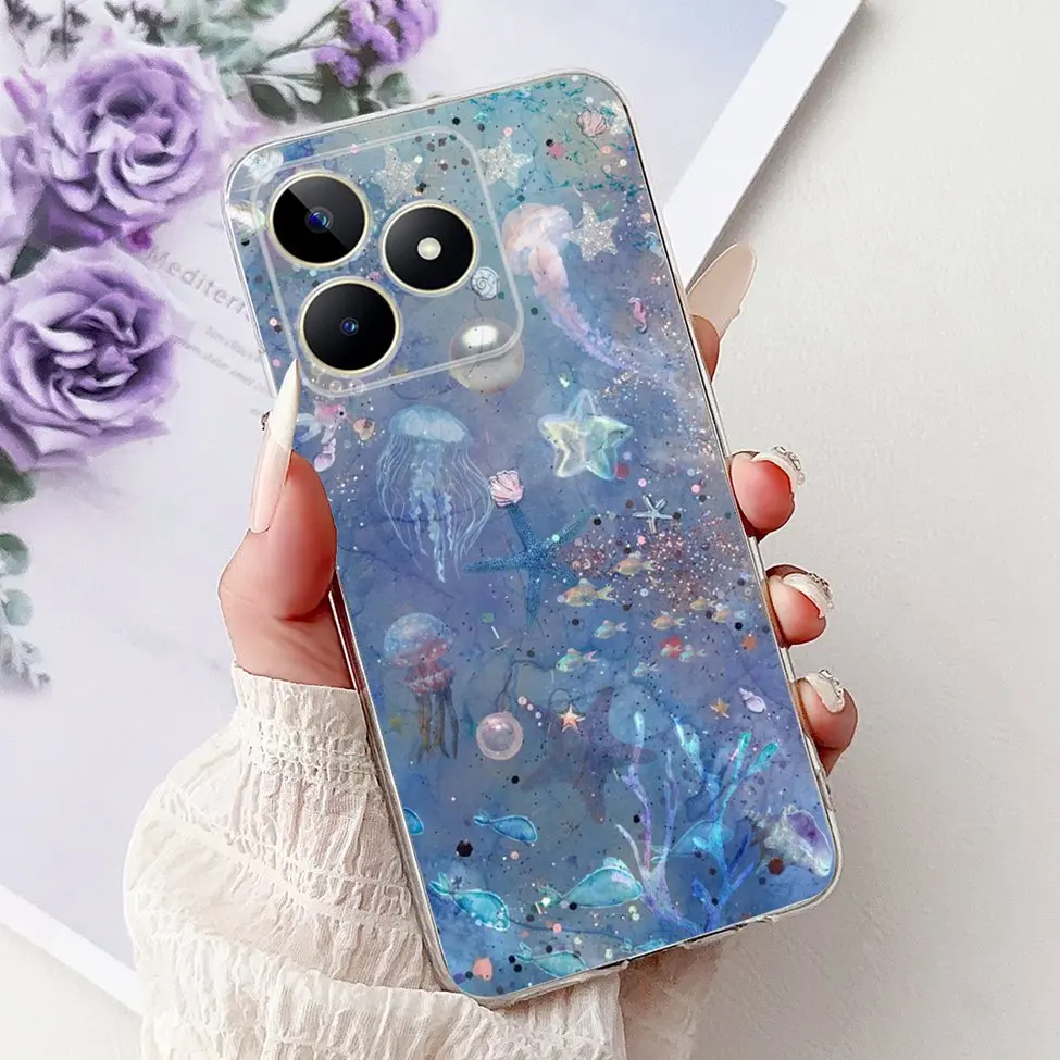 Clear Cute Cat & Butterfly Design Phone Case with Flower Accents - Stylish Protective Back Cover