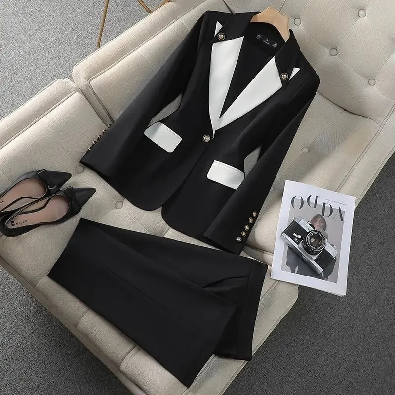 أزياء أحمر أسود بيج المرأة بدل رجالي 2 قطعة مجموعة...