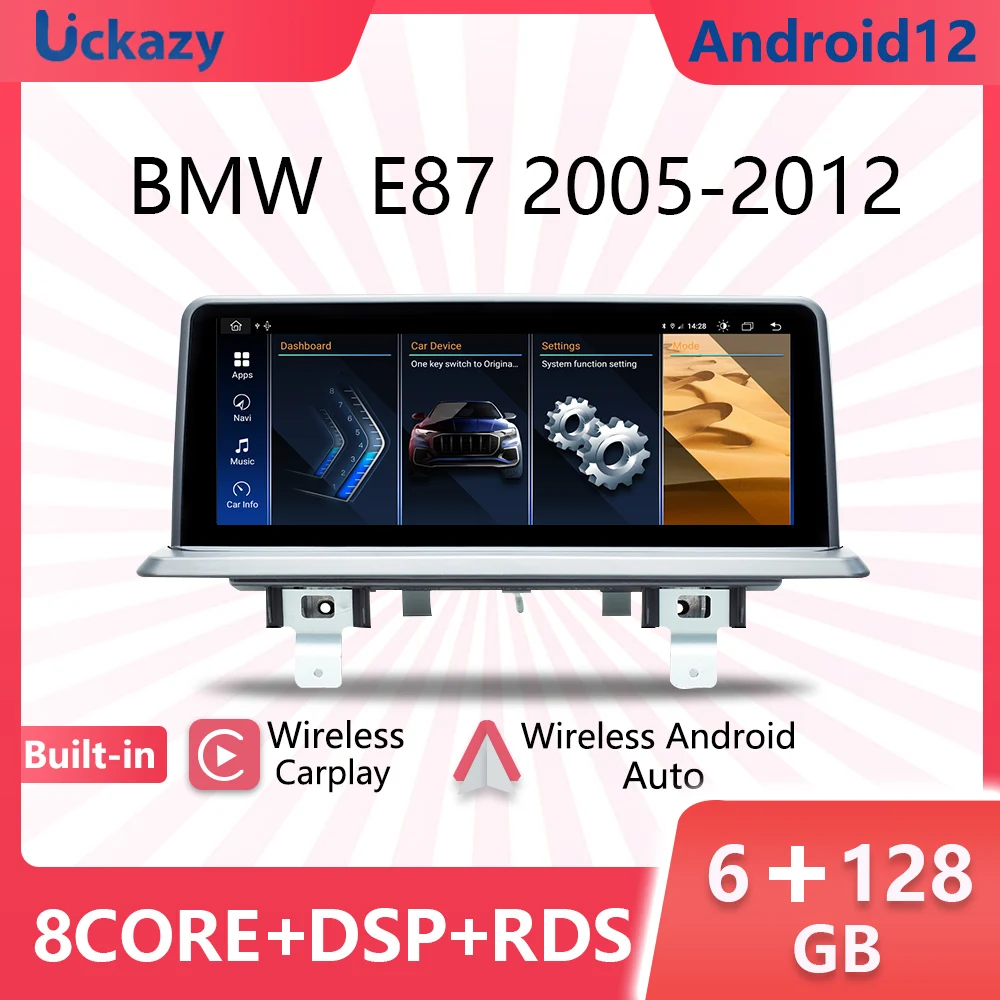 

Автомагнитола Uckazy, 8 ядер, Android 12, для BMW 1 серии 120i E81 E82 E87 E88 CCC CIC, GPS, мультимедийная навигация, аудио, головное устройство