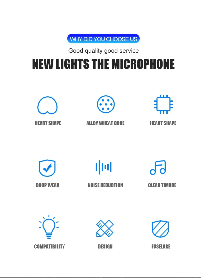 USB Microphone RGB Microfone Condensador Wire Gaming Mic for Podcast Recording S
