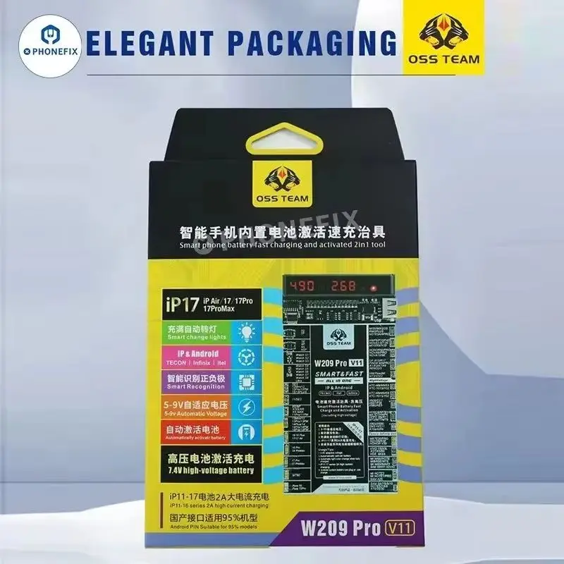 OSS W209 Pro V11 5-9V Akku-Ladepanel Ein-Klick-Akku-Aktivierungsplatine für iPhone X-17 Pro Max Android-Handy-Reparatur