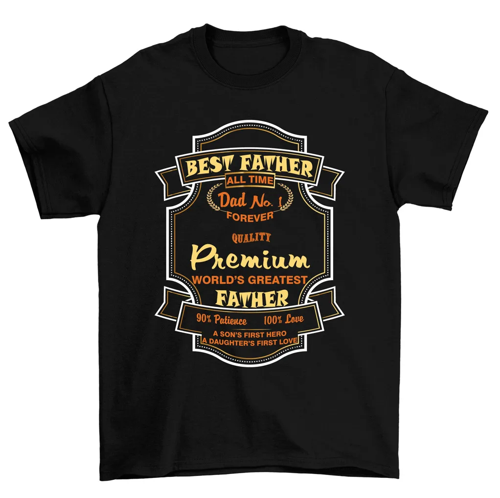 Best Father Number 1 Dad First Hero First Love Father'S Day T-Shirt Da Uomo