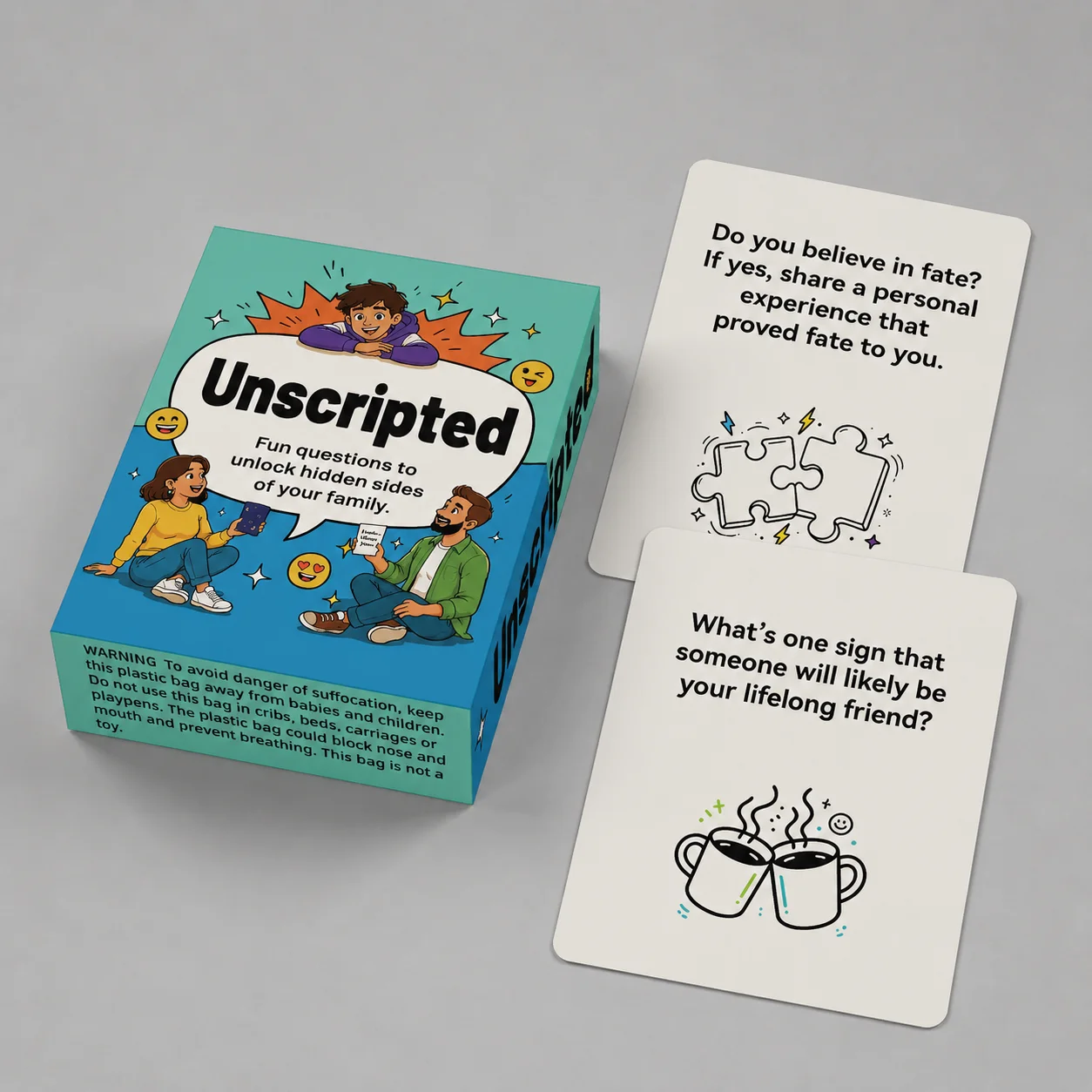 Family Discussion Cards - Create Lasting Laughter And Memories - Paper Card Game Perfect for Party Gatherings And Holiday Intera