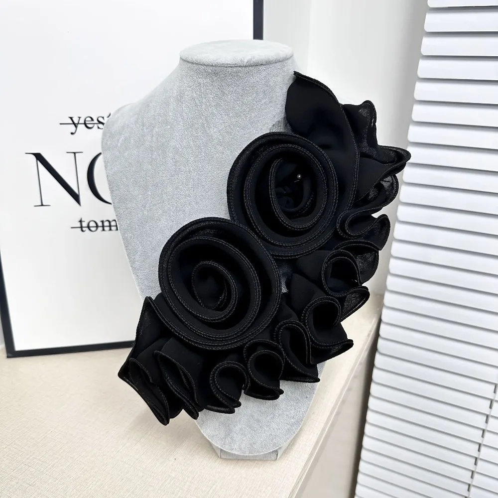 New Cloth Fabric Collar Flower Brooch for Women Pins Lace Flower Corsage Lapel Pins