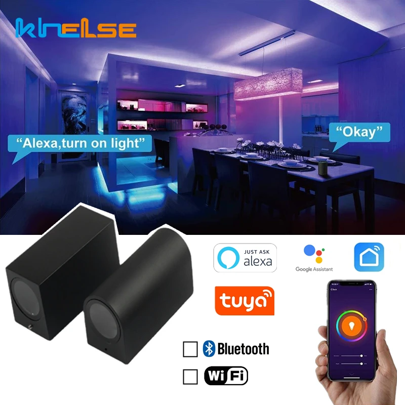 t95z plus smart tv box android 12 bluetooth 5 0 6k hdr wifi 6 media player allwinner h618 android tv box for youtube Tuya Smart LED Wall Light Up and Down RGB CCT Outdoor Bluetooth/WIFI APP Control GU10 Bulb Exterior Garden Porch Sconces Lamp