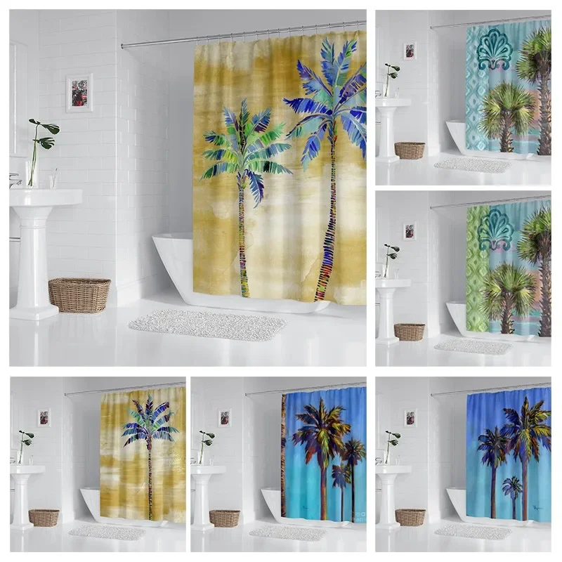 

Household waterproof fabric household shower curtain accessories shower curtain 240 * 200 home Hawaiian style shower curtain