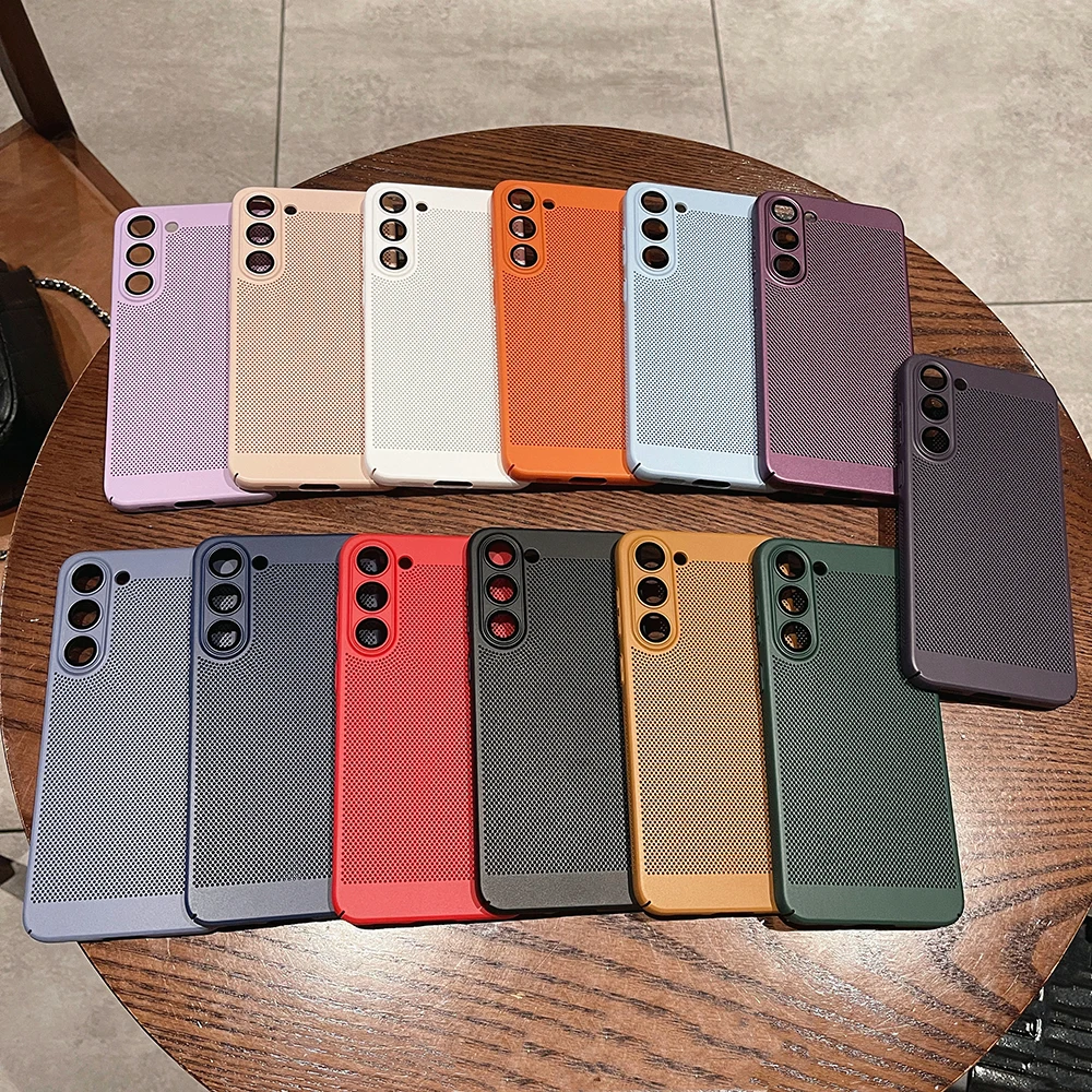 Cooling Mesh Heat Dissipation Case For Samsung Galaxy S23 S22 S21 Plus Note 10 20 Ultra Camera Protection Breathable_voghion.com