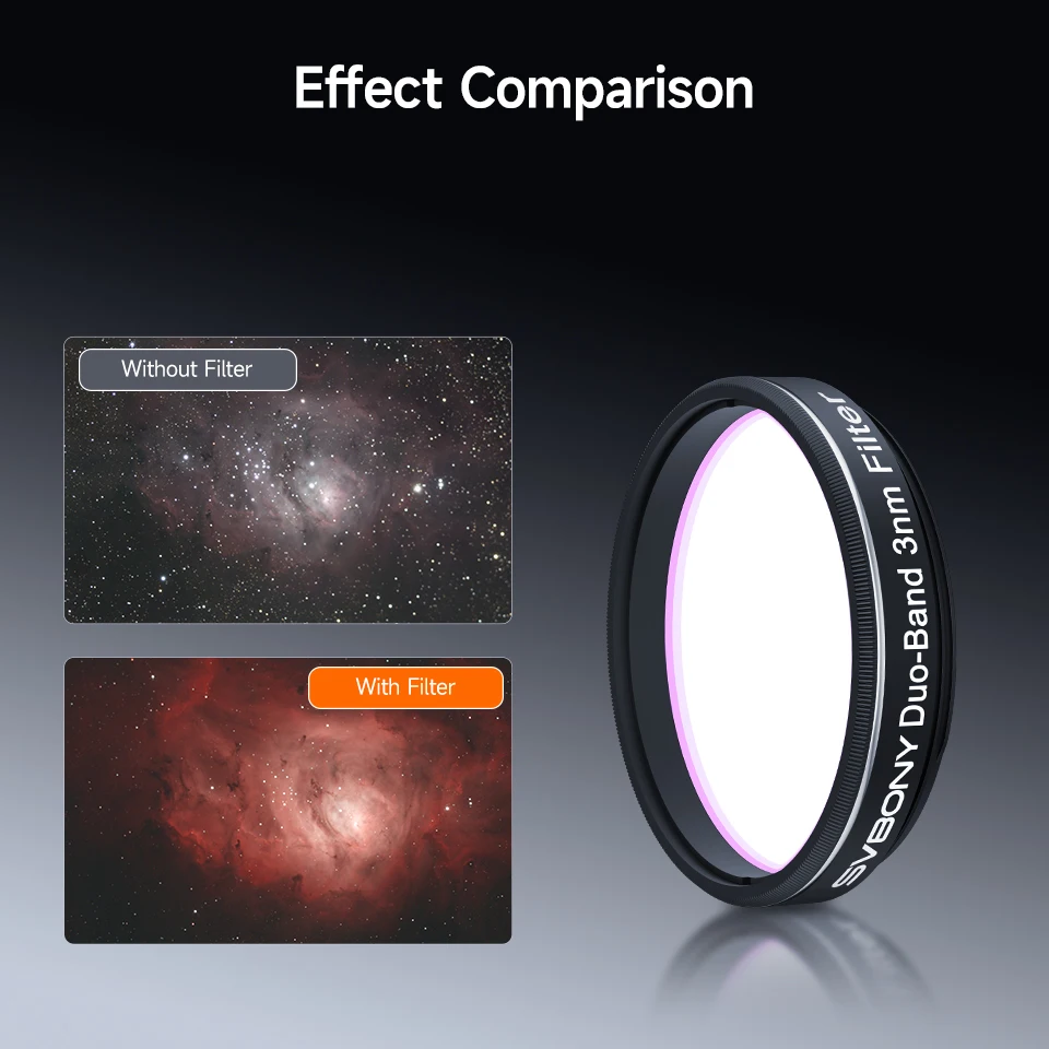 Svbony SV226 Filterschublade mit SV220 H-Alpha & OIII 3nm Dual-Band Nebel-Filter Teleskopfilter 1,25''/2'' für Astrofotografie – Detail 13