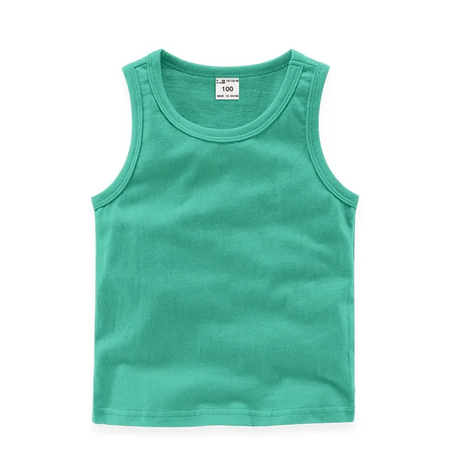 2022 Candy Color Girls Sleeveless Vest Sports Undershirts Kids Singlet Cotton Underwear Summer Children Boy Tops Beach Clothing F